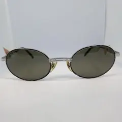 シルバーオーバル型サングラス グレー