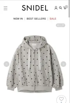 【SNIDEL HOME】　レーススウェットパーカーグレーのサムネイル