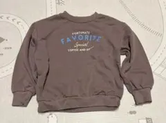 ブラウン プリント入り トレーナー　120cm