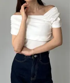 louere 2wayネックドレープサマーニット