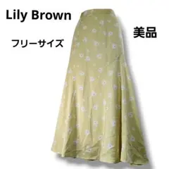 リリーブラウン レディース フレアスカート 花柄 ドット柄 フリーサイズ