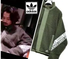 アディダス KingGnu常田大希 ボア ジャケット ジャージ グリーン カーキ
