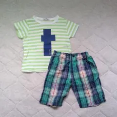 familiar Tシャツとチェックパンツセット 100cm