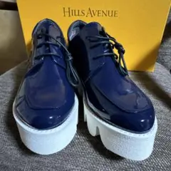 ヒルズアヴェニュ➖ ネイビーエナメル 紐靴 新品未使用 23cm ウェーブソール