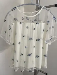 earth music & ecology レース ブラウス シースルー　花柄