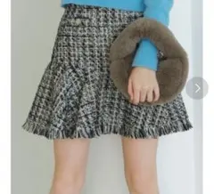 LILY BROWN フリンジツイードミニスカート
