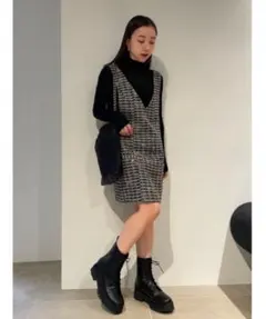 【SNIDEL】Vネックミニワンピース