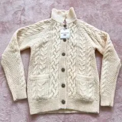 【新品】UNIQLO イネス コラボ ローゲージケーブルカーディガン S 白