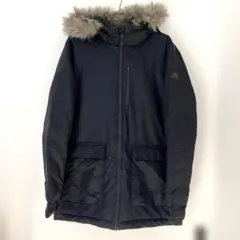 【極美品】アディダス ファーパーカーコート メンズ ブラック ファー