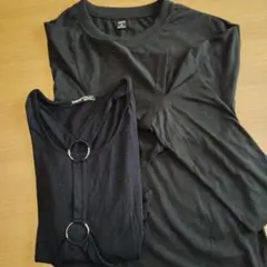 断捨離　まとめ売り　黒ロンT2枚組　SHEIN　M Lサイズ　セット