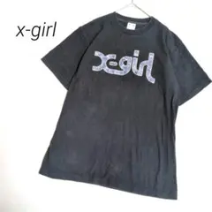 x-girl エックスガール Tシャツ カットソー ビッグロゴプリント ブラックのサムネイル