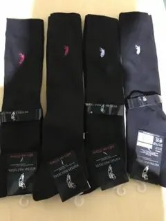 学生　4足　紺色　ワンポイント　ハイソックス ポロスクールソックス 女の子　新品