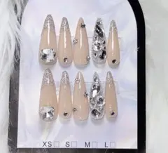 韓国　ギャル　ネイルチップ　ロング　スナ系　フラッシュ　y2k ワンホン