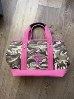 U.S. POLO ASSN. 迷彩柄ピンクトートバッグ