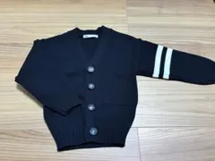 ikka☆100cm袖ラインブラックカーディガン