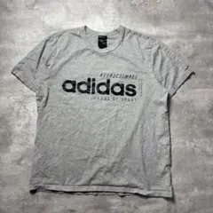 アディダス Tシャツ グレー　プリント　ロゴ　アメリカ古着　L 5304のサムネイル