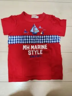 赤いマリンスタイルTシャツ 90cm