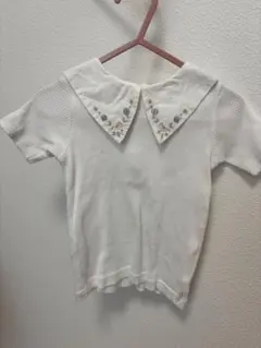 ホワイト 襟付き Tシャツ 90cm