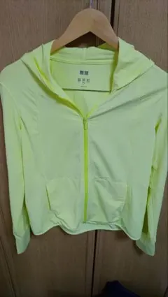 UNIQLO 蛍光イエロー フルジップパーカー Lサイズ