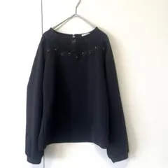 ハニーズ M カットソー 黒 レース