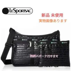 新品 レスポートサック ショルダーバッグ スヌーピー タイポグラフィ ブラック