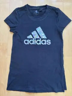 値下しました♪ adidas ホログラムロゴ Tシャツ 150 黒のサムネイル