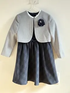 ELLE フォーマルドレスセット 120cm グレー×ネイビー