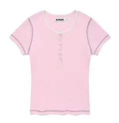 キルシー ステッチ ポイント スリムフィット Tシャツ ピンクのサムネイル