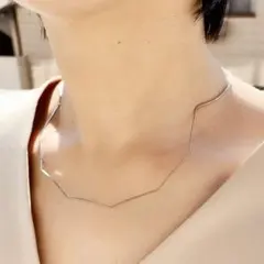 【新品 送料無料 匿名配送】多角形 ネックレス アジャスター付き　シルバー