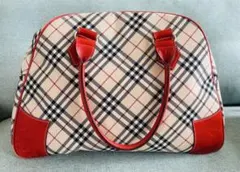BURBERRY ノバチェック ボストンバッグ レッドのサムネイル