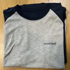 mont-bell ラグランスリーブ Tシャツ グレー/ネイビー