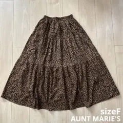 AUNT MARIE'S レオパード柄ティアードロングスカート サイズFのサムネイル