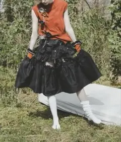 値下げ中【HOUGA】フリルデザイン グリーン ノースリーブワンピース HOUGA】フリルデザイン グリーン ノースリーブワンピース