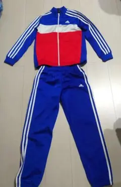 adidas ジャージ上下セット 青/赤/白140cm