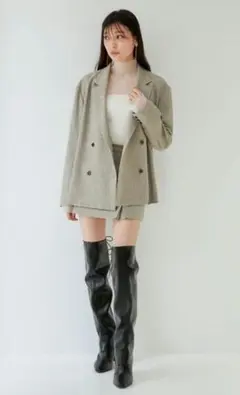 SNIDEL ジャケットシャツ 　スカショーパンセットアップ　MIX