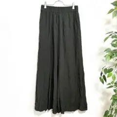 スピック＆スパン ロングフレアスカート　Aライン　ウエストゴム　日本製　カーキ