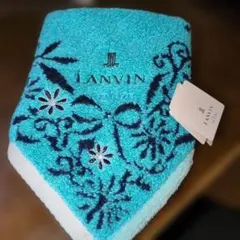 新品‼️ LANVIN タオルハンカチ リボン ターコイズ