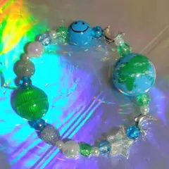 フルティガーエアロ Frutiger Aero ブレスレット 地球 水色