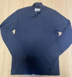 マルジェラ、ネイビー ハイネック 長袖カットソー S