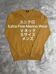 ユニクロ Extra Fine Merino Wool Vネック Sサイズ