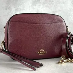 極美品 コーチ 2way カメラバッグ チェーンショルダーバッグ 本革 ボルドー