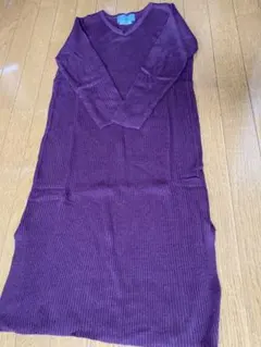 『新品』CIAOPANIC TYPYリブ織ワンピースVネックワインカラー