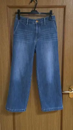 しまむら　クロッシープレミアム裏地あったかワイドデニムパンツ