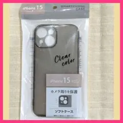 iPhone15 スマホケース　ソフト　クリアブラック