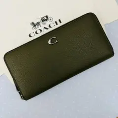 COACH ダークグリーン 長財布　新品