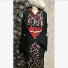 【美品♡】三つ紋がカッコいい アンティーク 黒無地 正絹 羽織