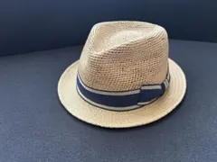 ♡メンズ　イタリア製　パナマハット59cm ストライプリボン付き