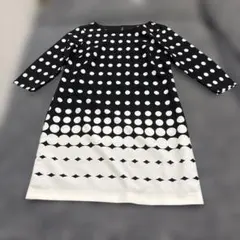 BANANA REPUBLIC ドット柄 七分袖ワンピース