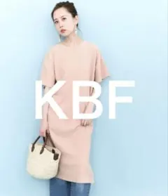KBF ▶ストライプ ロングワンピース 半袖