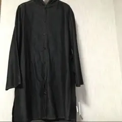 【未使用】デニム シャツ ワンピース チュニック 黒 ブラック 体型カバー